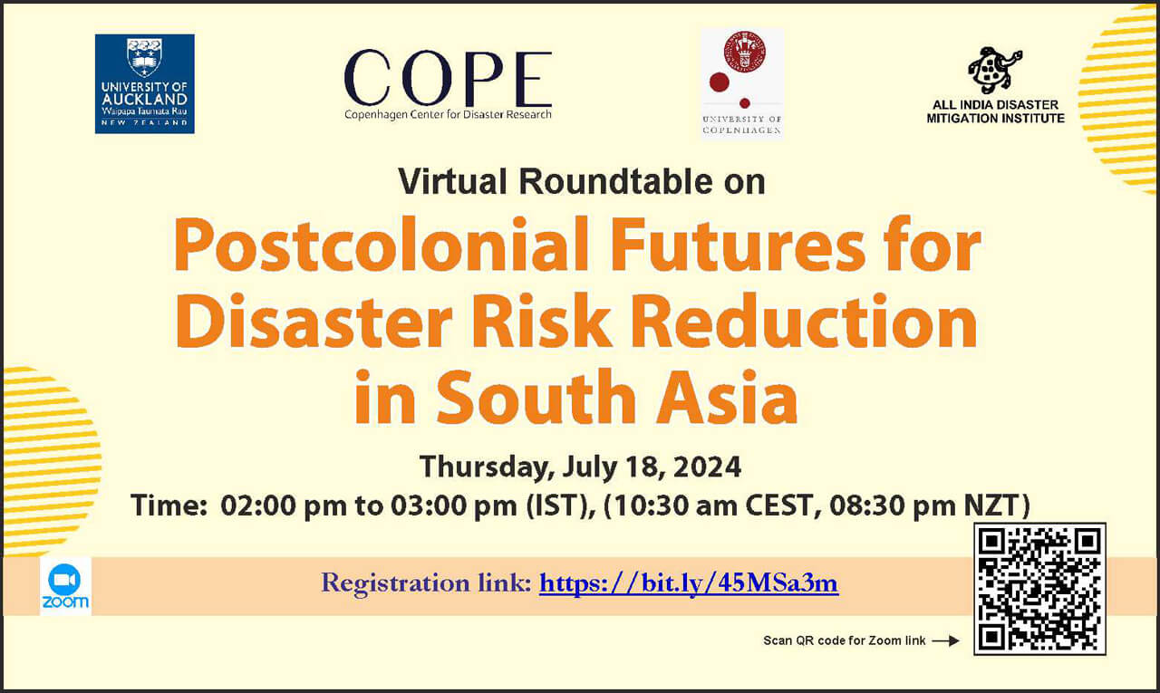 Virtual Roundtable on Postcolonial Futures for Disaster Risk Reduction in South Asia